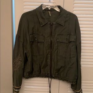Green military style Free People jacket